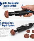Heavy Duty Tire Patch Tools Kit With 2500 RPM Air Buffer and tungsten steel buffing wheels for tire repair