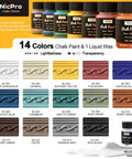 14 Top Shelf Matte Chalk Paint Bottles Built For Zero Sweat Furniture Renovations Paired With A Genuine Liquid Wax Compound, color swatches.