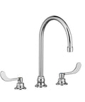 Monterrey 8 Inch Widespread Gooseneck Kitchen Faucet with Ceramic Disc Valves for Drip Free Performance Polished Chrome Finish 1.5 GPM