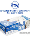 Moisturizing Eczema Cotton Gloves Large Pack 24 Pairs For Hand Care Hypoallergenic Ultra Comfy Fit Reusable Machine Washable Box