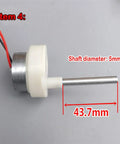 DC Gear Motor 3-9V Slow Speed 2.5-11 RPM Micro Geared Motor with 5mm shaft diameter and plastic reduction gearbox, side view