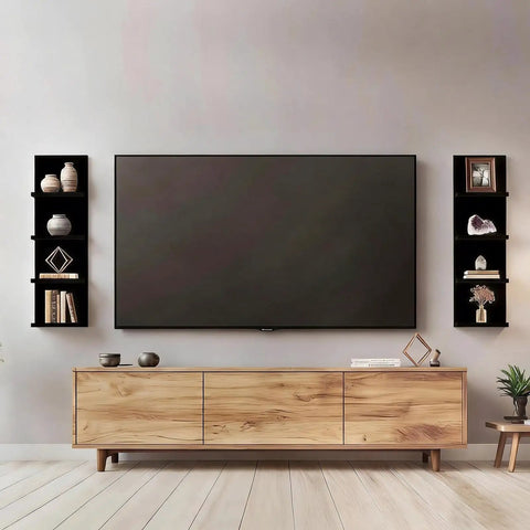 Upgrade Your Walls No Fuss Needed, Four Tier Black Corner Shelves For Room And Kitchen Decor, Vertical Floating Display Rack For Makeup Perfume And Plants, Solid Floor Space Savior With Sleek Finish