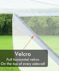 Mesh Sidewall For 10x10 Pop Up Tent Canopy Mosquito Netting White Weather Resistant Polyester Easy Install Velcro Top Connection