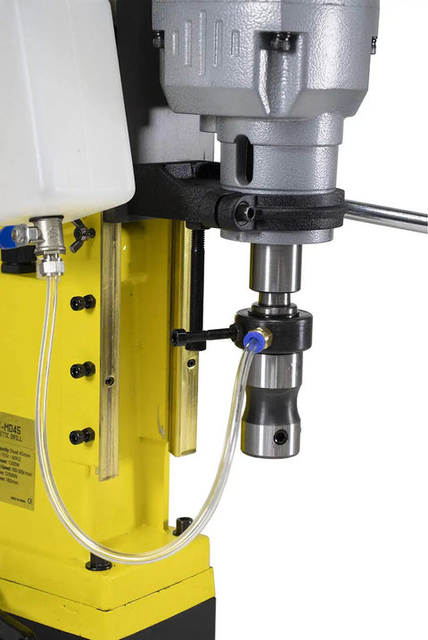 Solid Magnetic Drill Press Adapters Kit Packing 2700 Lbs Holding Power And Six Tungsten Carbide Annular Cutters built into drill press