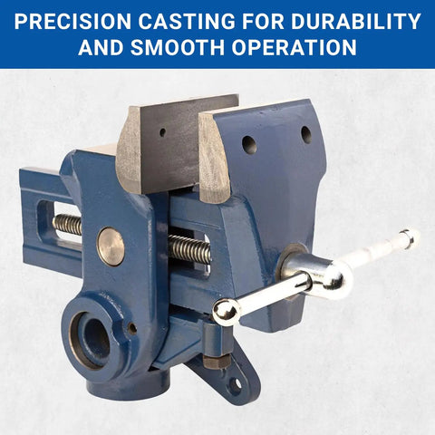 MAV-3.5 Multi-Angle Vise With Smooth 3.5x2.125 In Jaws, 4.75 In Pro Grade Clamp Power, Pre-Drilled For Custom Faces, side view