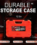 Three Eighths Inch Drive Socket Set For Any Garage Pro 95 Pieces Impact Kit with Cr V Steel in red durable storage case