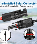 10AWG Solar Extension Cable 5 Ft 2 Pack Red And Black PV Wire With Solar Connectors, 84-Strand Tinned Copper, Dual XLPE Insulation
