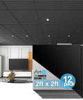 12 Pack Smooth Drop Ceiling Tiles 2x2 Feet Fire Rated Waterproof Reusable Premium PVC No Sag Or Breakage Covers 48 Square Feet