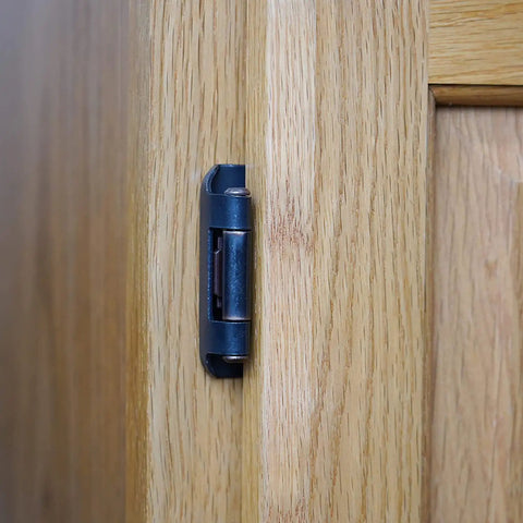 Oil Rubbed Bronze Kitchen Cabinet Hinges One Half Inch Overlay Self Closing Flush Mount 20 Pcs Set detail on wooden cabinet