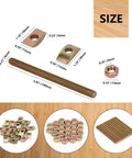 Heavy Duty Countertop Connectors Plug And Play Bed Rail Joiners 12 Pack showing size details of bolts, nuts, and washers for furniture assembly.