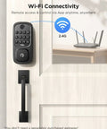 Fingerprint Door Lock With Keyless Entry Keypad For Front Door Built In WiFi Auto Lock And Voice Control Easy Installation