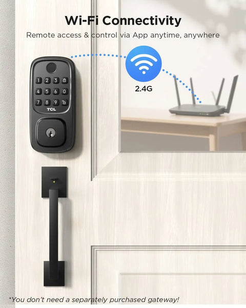 Fingerprint Door Lock With Keyless Entry Keypad For Front Door Built In WiFi Auto Lock And Voice Control Easy Installation