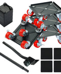 Heavy Duty Furniture Dolly Set Featuring 20 Wheels With Smooth Rolling Swivel Casters For Effortless Moving And Sliding Heavy Appliances, Sofas, and Couches. Includes Lifter Crowbar Tool For Easy Lifting And Safe Transportation Of Large Items Around Your, showing dolly platforms, casters, lifter tool, and anti-slip pads.