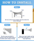 Instructions for installing Heavy Duty UV Protection Shade Sail 10x13 Feet Beach Canopy with steps and diagrams.