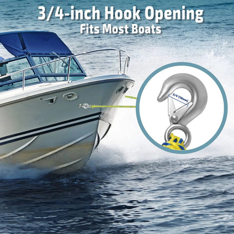 Heavy Duty Boat Tow Harness With 16 Ft Braided Poly Rope And Twin Side Snap Hooks Dragging Your Crew Smooth For Lazy Lake Hangouts Epic River Runs And Pylon Free Water Fun