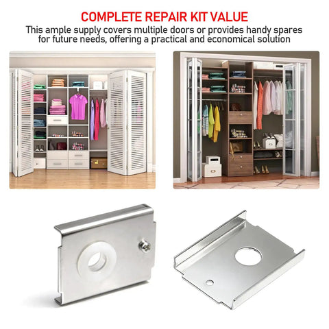 10 Pack N7192 Bi Fold Door Repair Bracket Stainless Steel Repair Set For 1 3 8 Inch Doors Fixes Folding Doors Pocket Doors Accordion Doors Barn Doors Solutions
