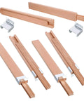 Rock Solid 6 Pack 15.7 Inch Wooden Drawer Slides Bottom Mount Undermount Dovetail Build showing individual wooden rails and brackets.