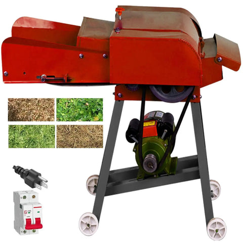 Electric Hay Cutter Machine For Farm 800 Kilograms Per Hour Workhorse Cutter With Automatic Conveyor Feeding And Variable Speed Gear 110V 60Hz