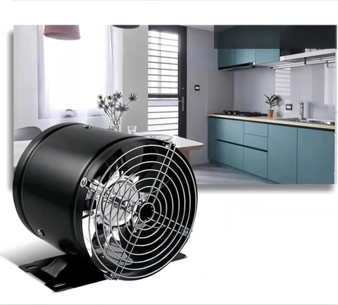 8 Inch Inline Duct Fan With Switch, Low Noise High Airflow Exhaust Vent For Basement Garage Attic And Kitchen, Heavy Duty Metal