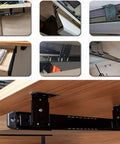 Heavy Duty 14 Drawer Runners Steel Keyboard Tray Slides Ball Bearings Smooth Silent Operation Under Desk Adds Rust Proof Material Service Life Boosts Efficiency Level Up Your Workspace Vibe under desk keyboard tray slide mounted to wood desk