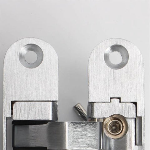 Close-up of 2 Pack 180 Degree Concealed Cross Door Hinges Zinc Alloy Invisible Hinge For Gate Door Cupboard Furniture Hardware Set