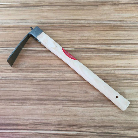 Forged Hoe Garden Digging Tool For Digging Weeding Seeding And Soil Turning With 380mm Length Wooden Handle Stainless Steel Blade