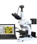 M838TRMD-C50U3 1500X USB 3.0 5MP Digital Trinocular Metallurgical Microscope With Plan Infinity Objectives Brightfield And Darkfield 50X To 1500X Magnification High Eyepoint EW10X/22 And EW15X Eyepieces, with laptop