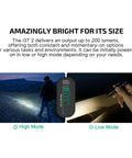 Demonstration of I3T 2 EOS Pocket EDC Flashlight With 200 Lumen Output in use, showing high and low mode in outdoor setting.