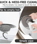 Easy Peasy Shower Drain Hair Catcher And Bathtub Drain Cover Featuring A Clever Chain Mesh Screen for quick cleanup with hair.