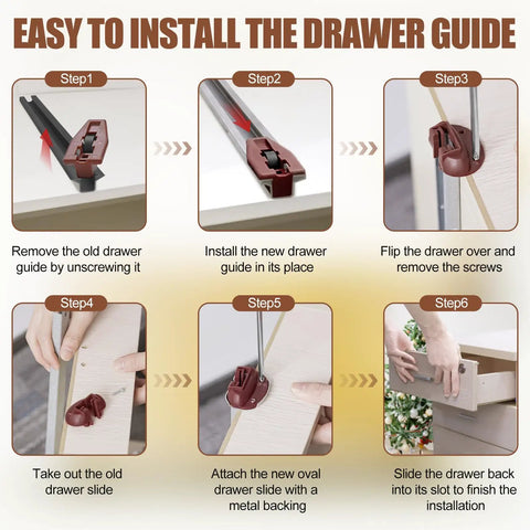Rite-Trak II Drawer Slides Replacement Upgrade 10 Pack Universal Fit for Vaughan Bassett Legacy Pulaski Amish Danish Broyhill Ashley Pottery Barn and More Smooth Glide Drawer Hardware installation steps