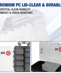 Three Piece Small Parts Organizer Set With Portable Stackable Hardware Storage Case Removable Dividers And Clear Lid A Handy Tool Box Organizer