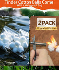 Magnesium Fire Starter With Striker Kit High Temp Ferro Rod Fire Starter Survival Tool With 20 Pack Waterproof Tinder.