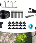 Heavy Duty 360 Degree Curved Garden Irrigation System With 49 Point 2 Ft Bendable Hose And 15 Adjustable Atomizing Copper Nozzles