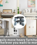 Heavy Duty Furniture Dolly Moving Tool With 5 Silent Rubber Wheels And Steel Pry Bar For Large Heavy Items Max 3335 Lbs Capacity under a sofa.