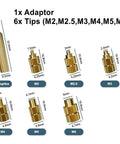 Rock Solid Brass Thermal Insert Nuts Featuring Precise Internal Threads For Printed Boards And Electronics Fix Ups Set Of Eight accessories with adapter and tips.