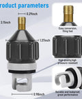 Close-up of 2 Pack SUP Pump Adapter Set for Stand Up Paddle Boards and Kayaks showing measurements and design features