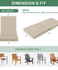 Outdoor Dining Chair Cushions 4 Pack High Back Water Resistant Patio Seat Cushions With Ties Removable Covers Non Slip Bottom For Garden Lawn Porch Furniture 44 By 20 Inches Cream dimensions and fit
