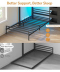 Platform and floor bed frame comparison showing airflow, even support, and mattress life extension features.