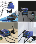 Hot Air Rework Station With 5 Nozzles, 780W Desoldering Power, High Flow Air Gun, LCD Display, used for electronics repair