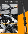 Digital Torque Wrench Three Eighths Inch Drive With Wide Range 1.5 To 99.5 Foot Pounds 6.8 To 135 Newton Meters in use on bicycle and motorcycle