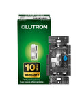 Flicker Free Dimmer Switch For Dimmable LED Halogen And Incandescent Lighting 150W White Finish, product and packaging