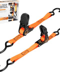 Boat Trailer Transom Tie Down Straps, Heavy Duty 1 Inch By 4 Feet, Retractable Ratchet Straps With Quick Release Buckle