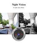 2.8 Inch LCD Digital Door Viewer Peephole And Video Doorbell Kit With Night Vision, showing night and day vision on a patio