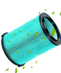Heavy Duty Five Layer HEPA Replacement Filter For 5 To 20 Gallon Wet Dry Shop Vacuums displayed with green leaves