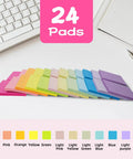 24 Pack 3x3 Inch Sticky Notes In Bright Colors Self Stick Pads for home office and notebook use with strong adhesive for reminders