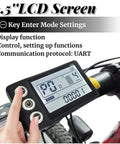 Person using S866 2.5 Inch LCD Speedometer Odometer for Electric Scooters on handlebar, showing settings screen