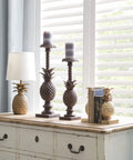 Coastal Pineapple Table Lamp With Linen Shade And Distressed Finish For Living Room Bedroom Nursery Or Office Brings Dope Beach Vibe And Warm Light