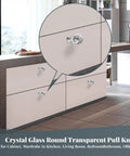 Six Pack Clear Crystal Glass Diamond Door Knob Set For Cabinets And Dressers Round Wardrobe Pull Knobs in modern kitchen