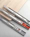 Beefed-Up Heavy Duty Stainless Steel Drawer Slides Set Of 2 Three-Section Press Rebound Buffer Rails 12 Inch (30 Cm) Long