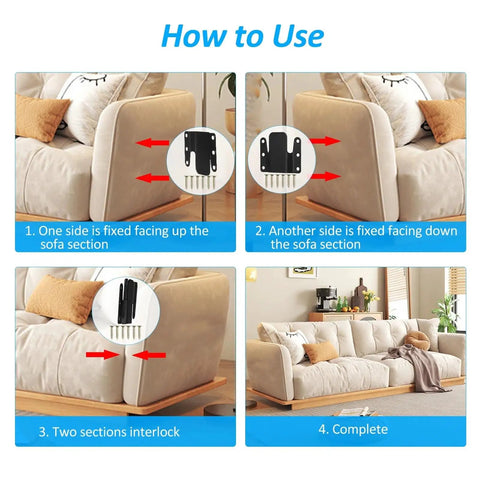How to use Built Like A Tank Metal Sectional Sofa Connector Brackets for Couch Furniture Hardware in four steps.